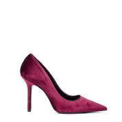 Décolleté in velluto bordeaux con tacco. - TreemmeCreazioni