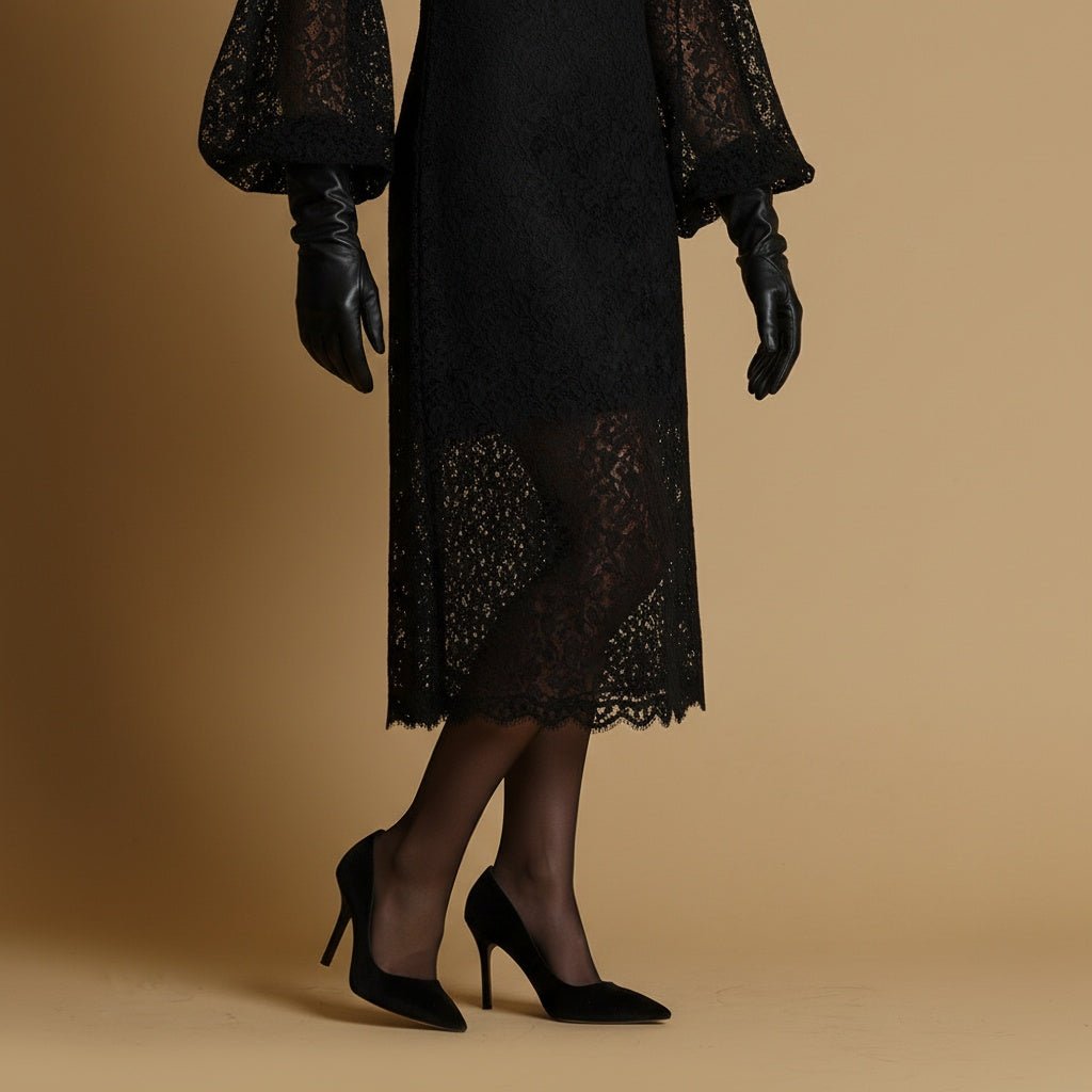 Décolleté in velluto nero con tacco. - TreemmeCreazioni