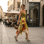 Décolleté in vernice verde oliva. - TreemmeCreazioni