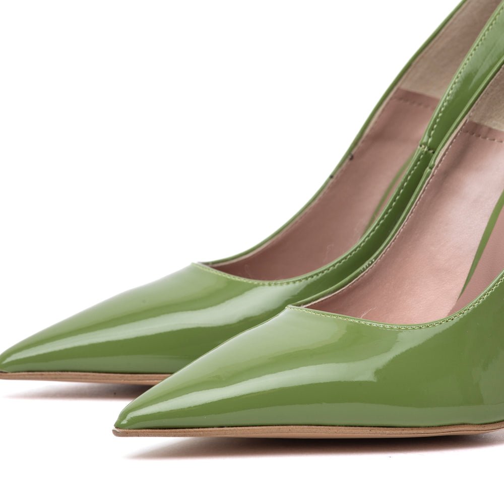 Décolleté in vernice verde - TreemmeCreazioni
