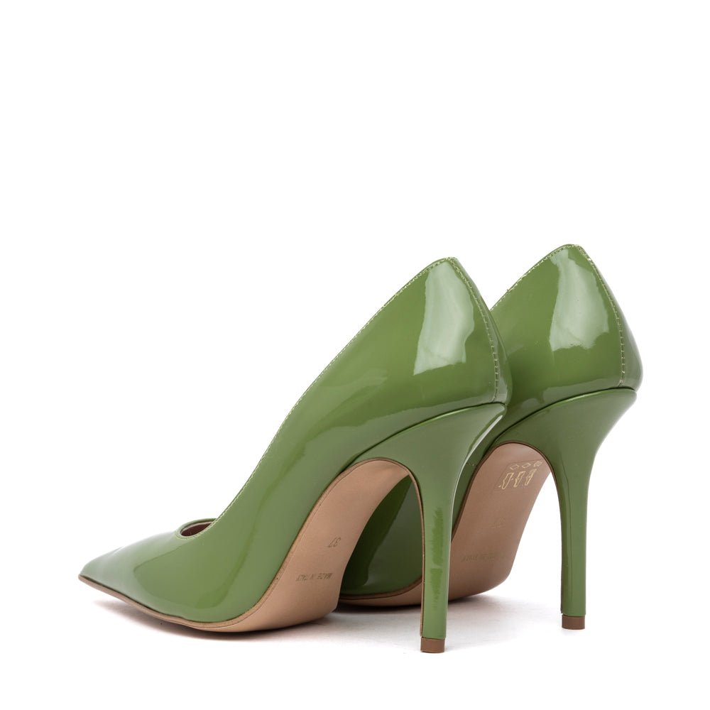 Décolleté in vernice verde - TreemmeCreazioni