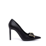 Décolleté nero con maxi fiocco.