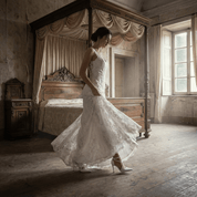 Décolleté Sposa in liz bianco con cinturino. - TreemmeCreazioni