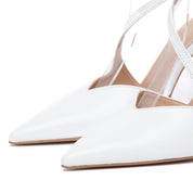 Décolleté Sposa in liz bianco con cinturino. - TreemmeCreazioni