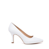 Décolleté Sposa in liz bianco con plateau.