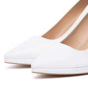 Décolleté Sposa in liz bianco con plateau. - TreemmeCreazioni