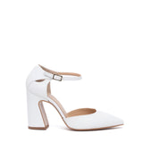 Décolleté Sposa in liz bianco con tacco largo.