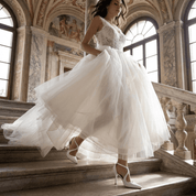 Décolleté Sposa in pelle bianca con incrocio. - TreemmeCreazioni