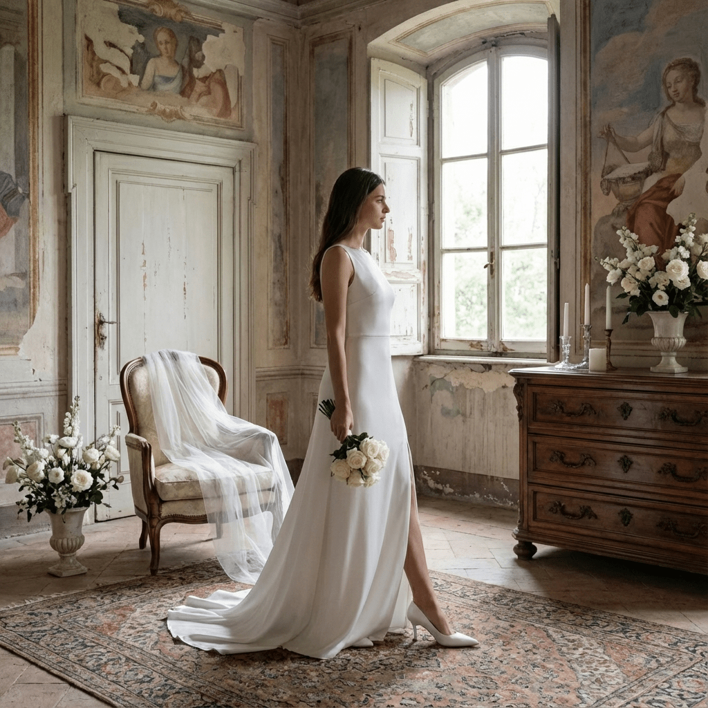 Décolleté Sposa in perlato avorio. - TreemmeCreazioni