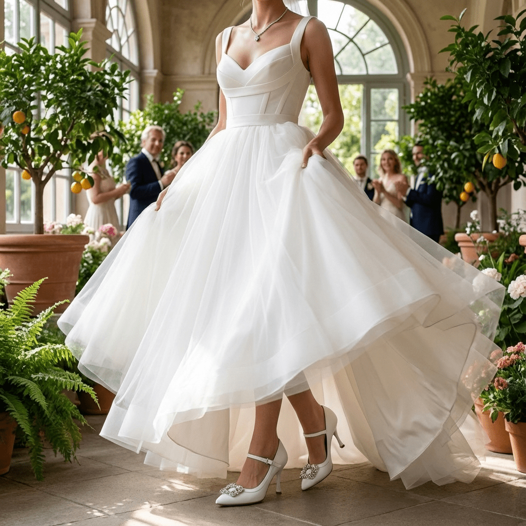 Décolleté Sposa Mary Jane con accessorio cristallo. - TreemmeCreazioni