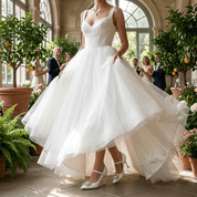 Décolleté Sposa Mary Jane con accessorio cristallo. - TreemmeCreazioni