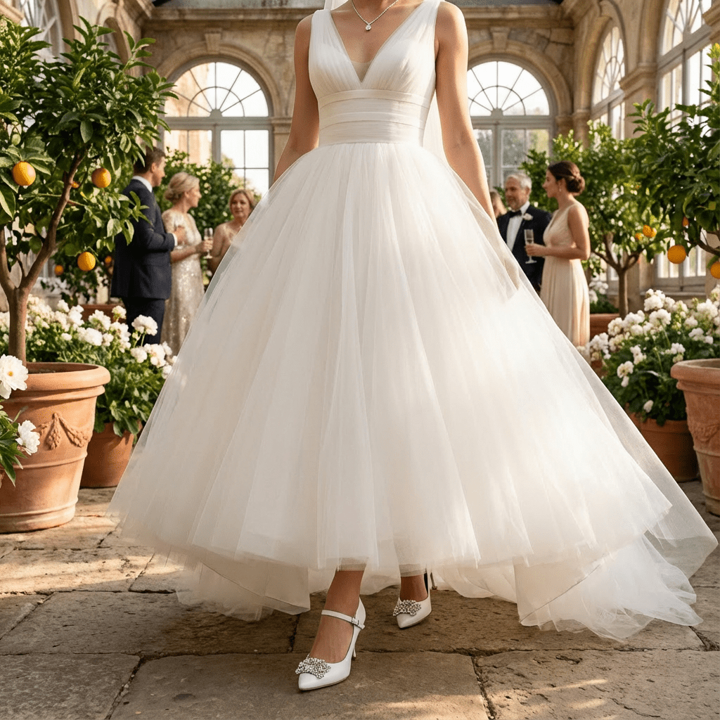 Décolleté Sposa Mary Jane con accessorio cristallo. - TreemmeCreazioni