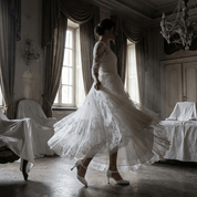 Décolleté Sposa modello tanguera in tessuto glitterato. - TreemmeCreazioni