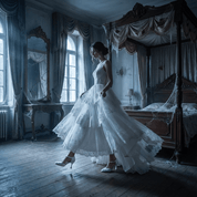 Décolleté Sposa modello tanguera in tessuto glitterato. - TreemmeCreazioni