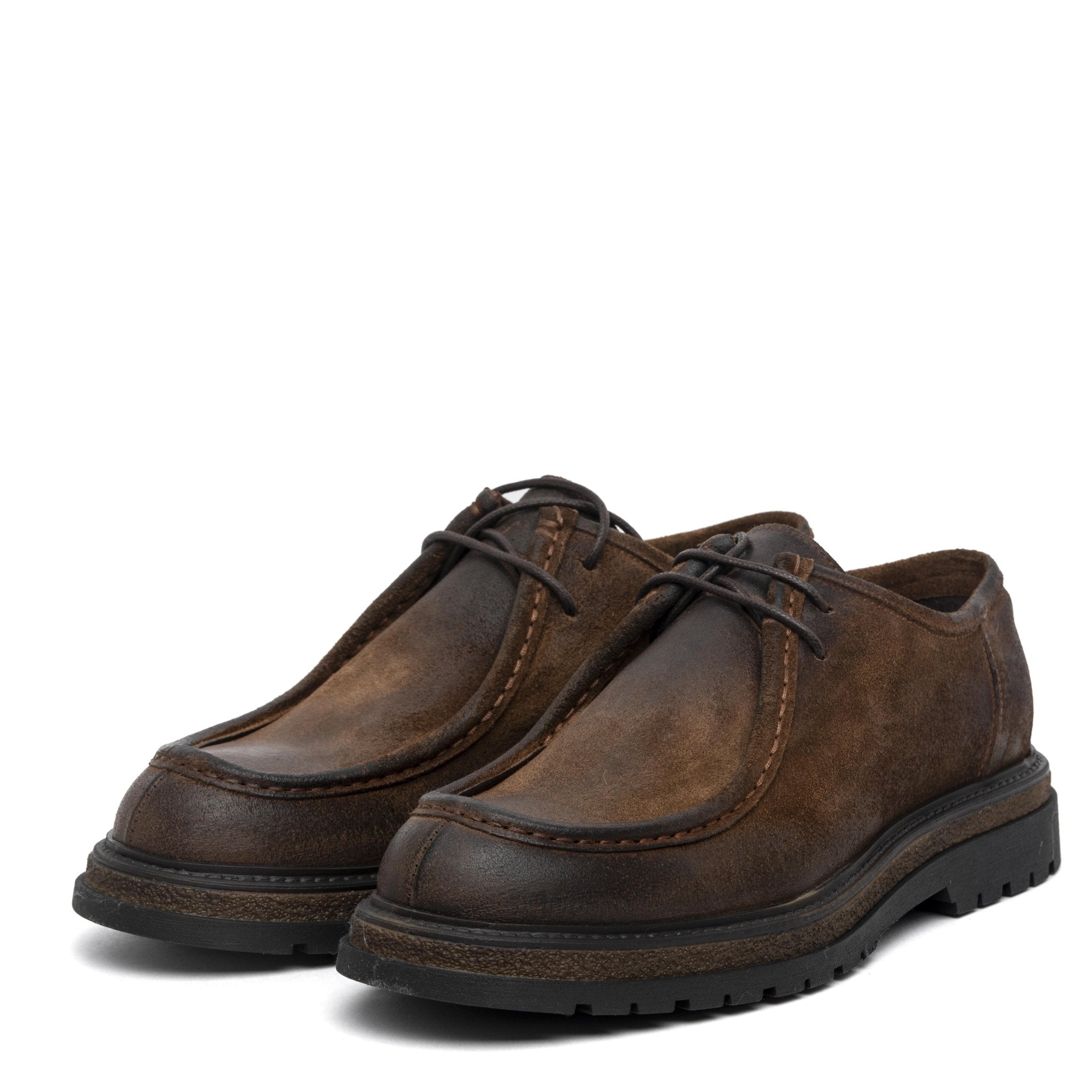 Derby uomo in pelle scamosciata anticata. - TreemmeCreazioni