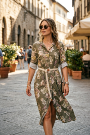 Abito camicia in fantasia.