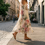Abito con fiori in cotone.