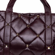 Maxi bag in ecopelle trapuntata bordeaux. - TreemmeCreazioni