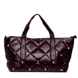 Maxi bag in ecopelle trapuntata bordeaux.