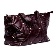 Maxi bag in ecopelle trapuntata bordeaux. - TreemmeCreazioni