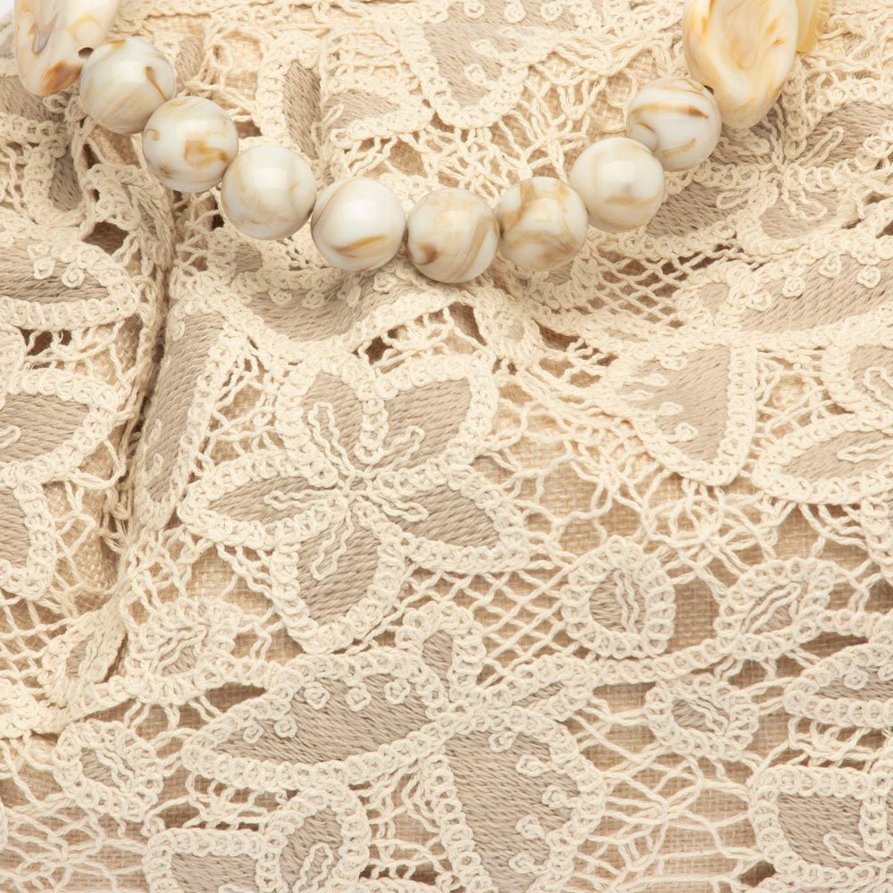 Maxi clutch in pizzo floreale burro - TreemmeCreazioni