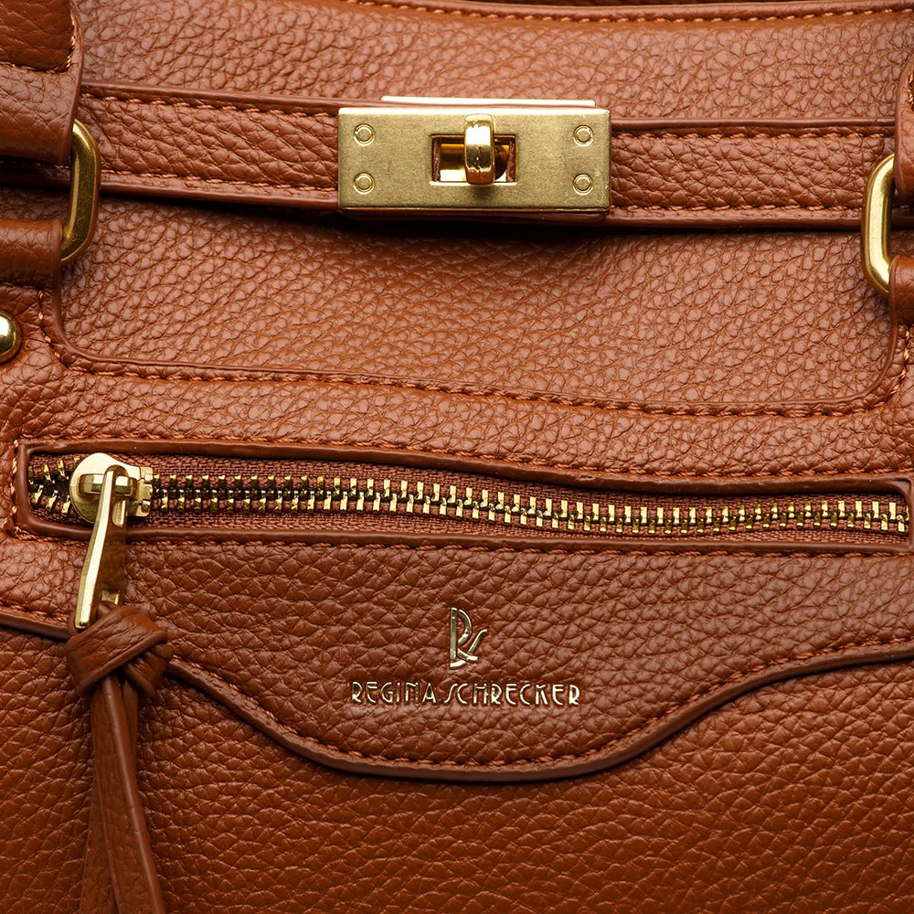 Maxi Shopper a mano in ecopelle cuoio. - TreemmeCreazioni