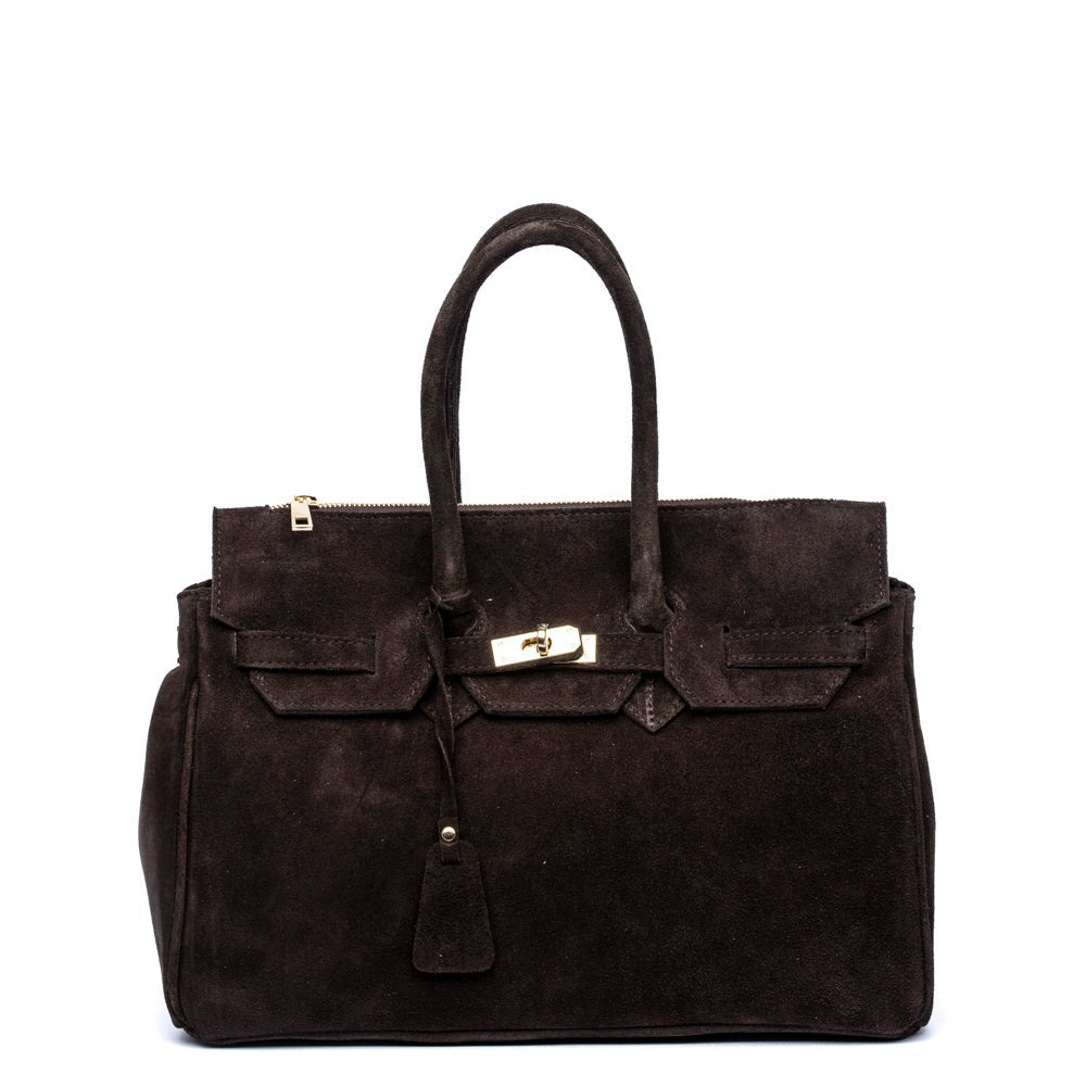 Maxi shopper in camoscio cioccolato. - TreemmeCreazioni