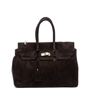 Maxi shopper in camoscio cioccolato. - TreemmeCreazioni