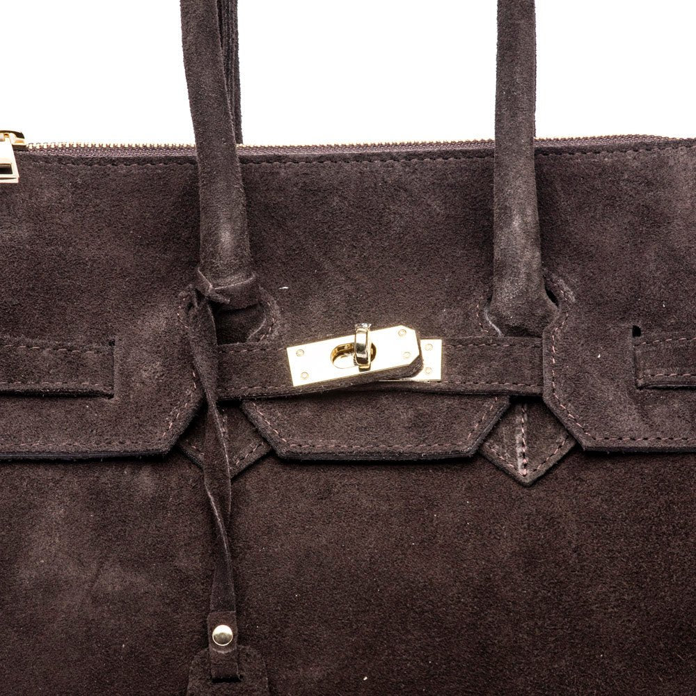 Maxi shopper in camoscio cioccolato. - TreemmeCreazioni