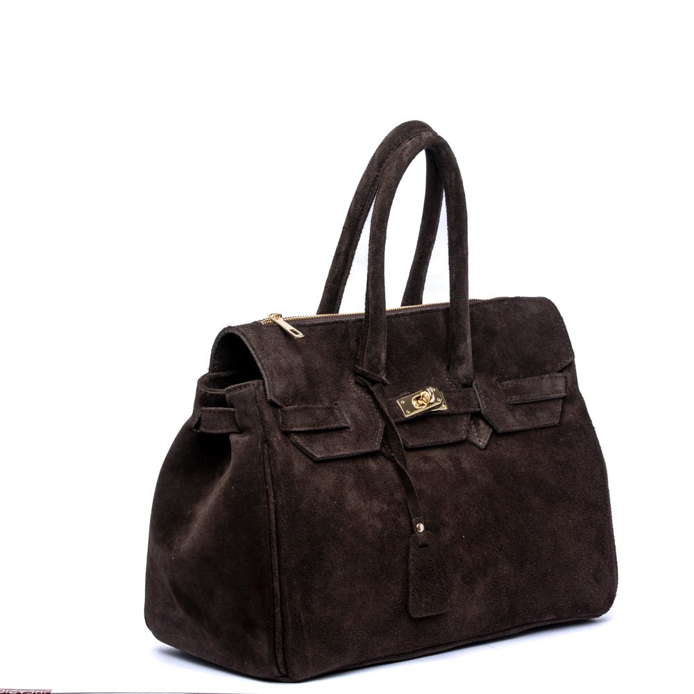 Maxi shopper in camoscio cioccolato. - TreemmeCreazioni