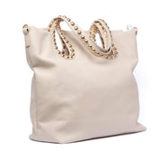 Maxi shopper in ecopelle burro con borchie - TreemmeCreazioni