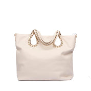Maxi shopper in ecopelle burro con borchie - TreemmeCreazioni