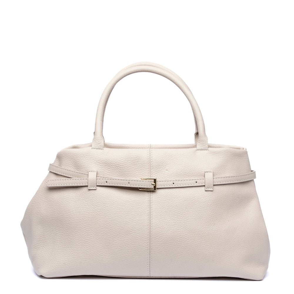 Maxi shopper in pelle bottolata beige - TreemmeCreazioni