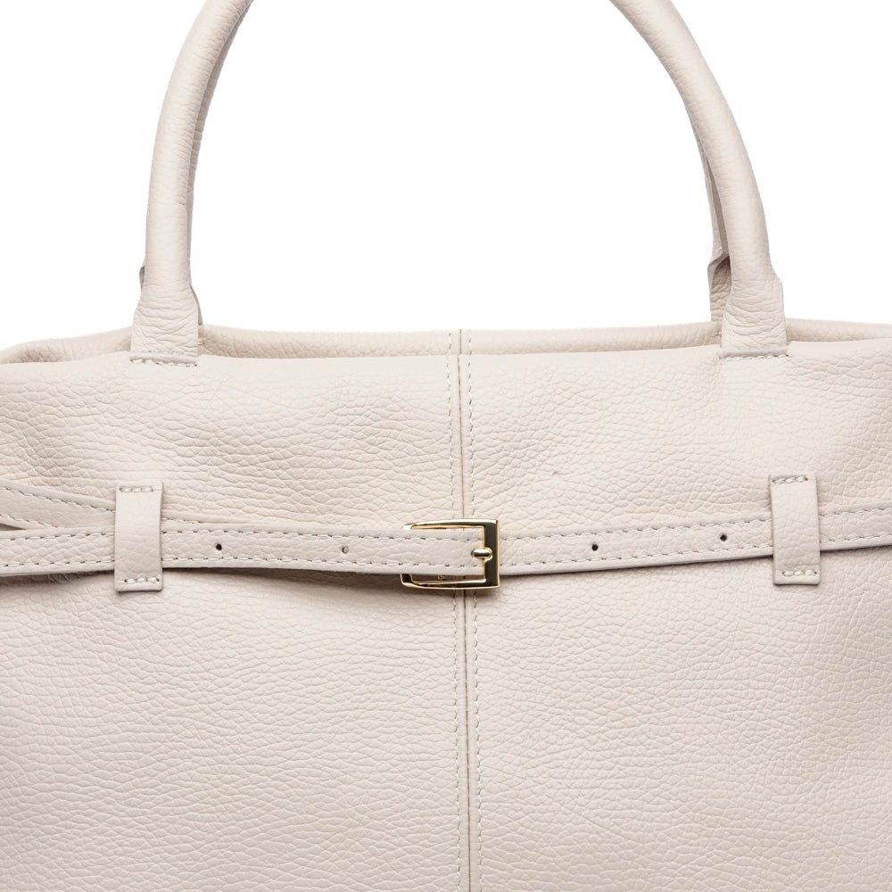 Maxi shopper in pelle bottolata beige - TreemmeCreazioni