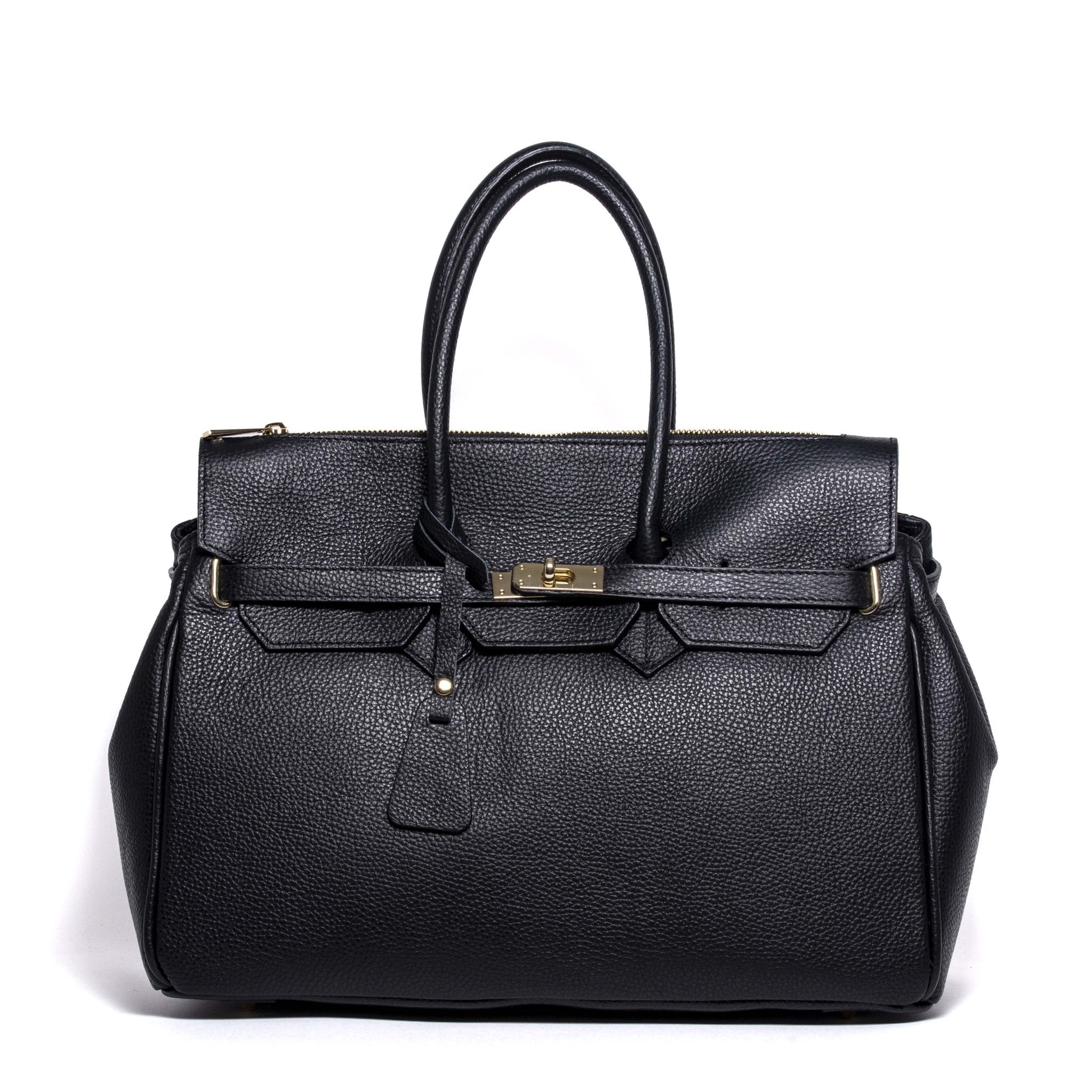 Maxi shopper in pelle bottolata nera. - TreemmeCreazioni