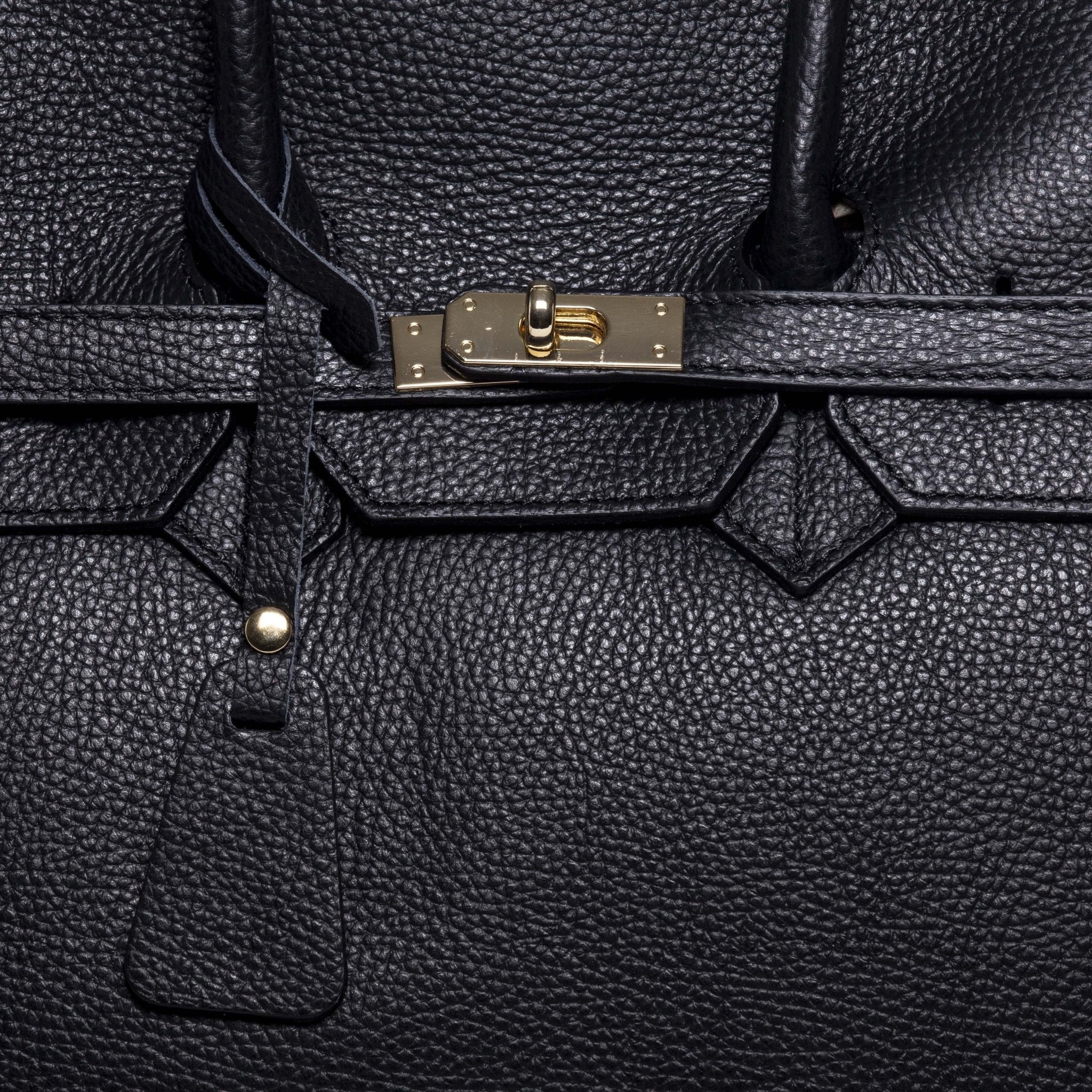 Maxi shopper in pelle bottolata nera. - TreemmeCreazioni