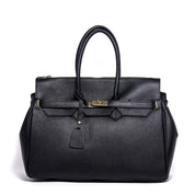 Maxi shopper in pelle bottolata nera. - TreemmeCreazioni
