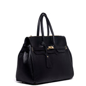 Maxi shopper in pelle bottolata nera. - TreemmeCreazioni