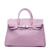 Maxi shopper in pelle bottolata rosa
