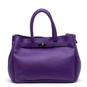 Maxi shopper in pelle bottolata viola. - TreemmeCreazioni