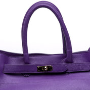 Maxi shopper in pelle bottolata viola. - TreemmeCreazioni