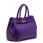 Maxi shopper in pelle bottolata viola. - TreemmeCreazioni