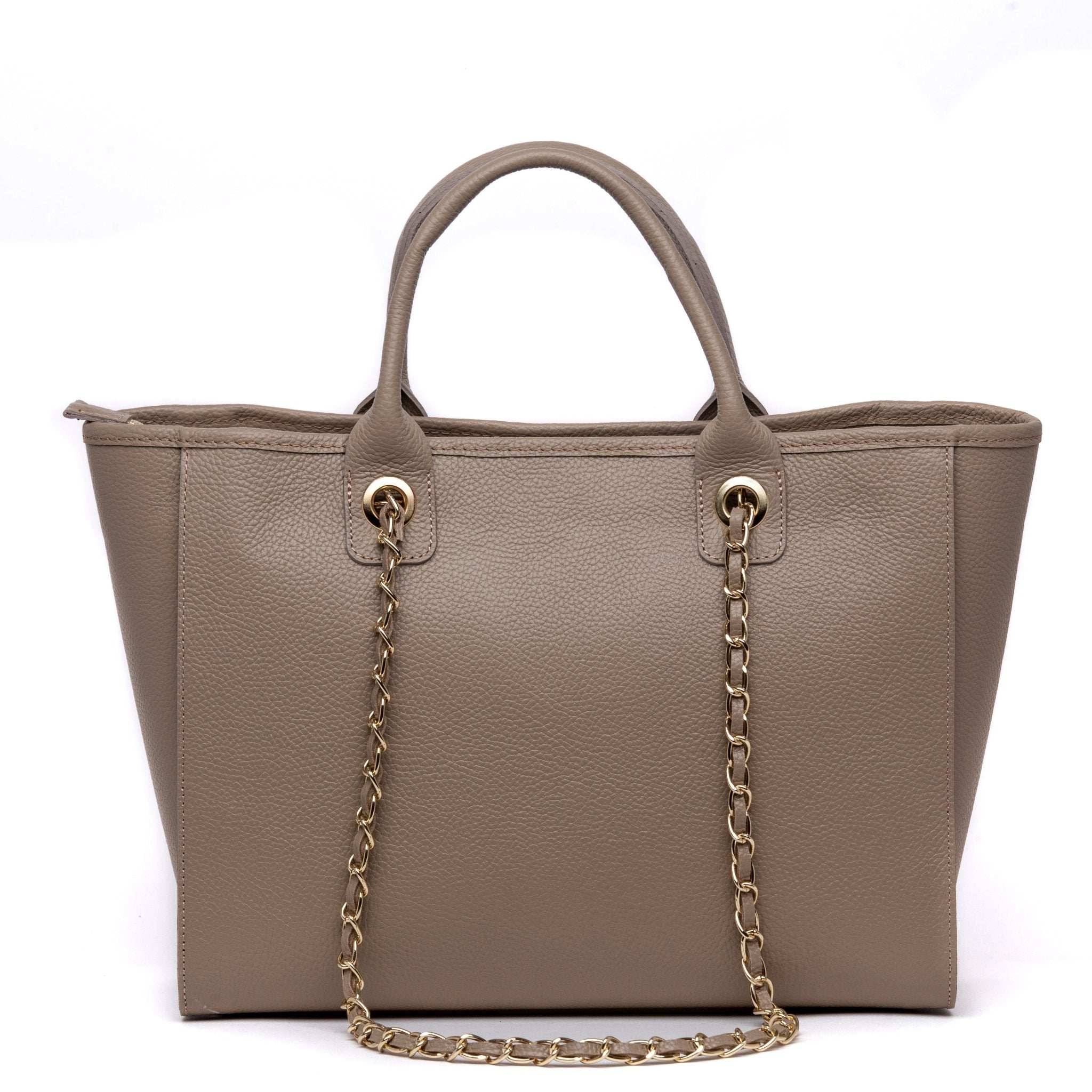 Maxi shopper in pelle color fango. - TreemmeCreazioni