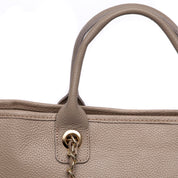 Maxi shopper in pelle color fango. - TreemmeCreazioni