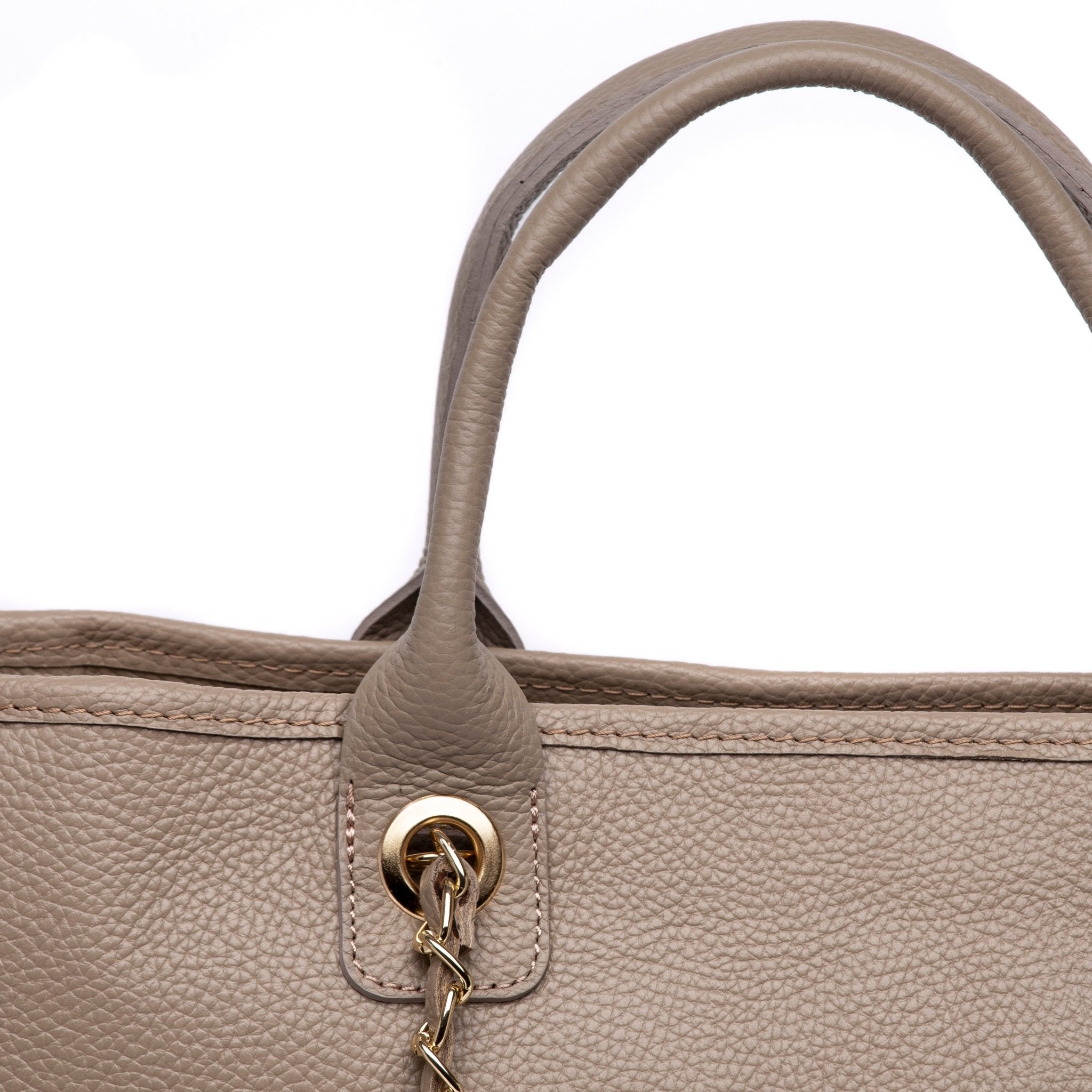Maxi shopper in pelle color fango. - TreemmeCreazioni