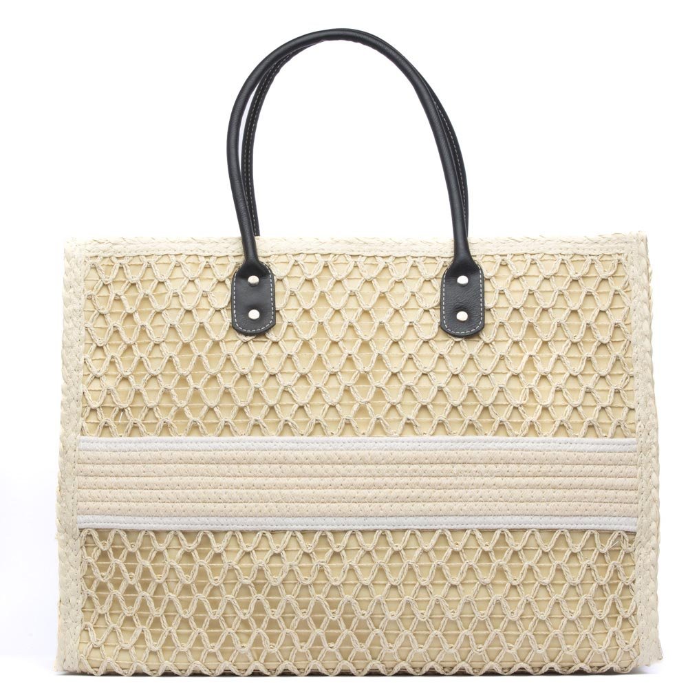 Maxi shopper in rafia intrecciata con fascia - TreemmeCreazioni