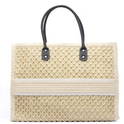 Maxi shopper in rafia intrecciata con fascia - TreemmeCreazioni