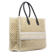 Maxi shopper in rafia intrecciata con fascia - TreemmeCreazioni