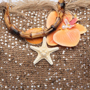 Maxi shopper in rafia naturale con paillettes. - TreemmeCreazioni