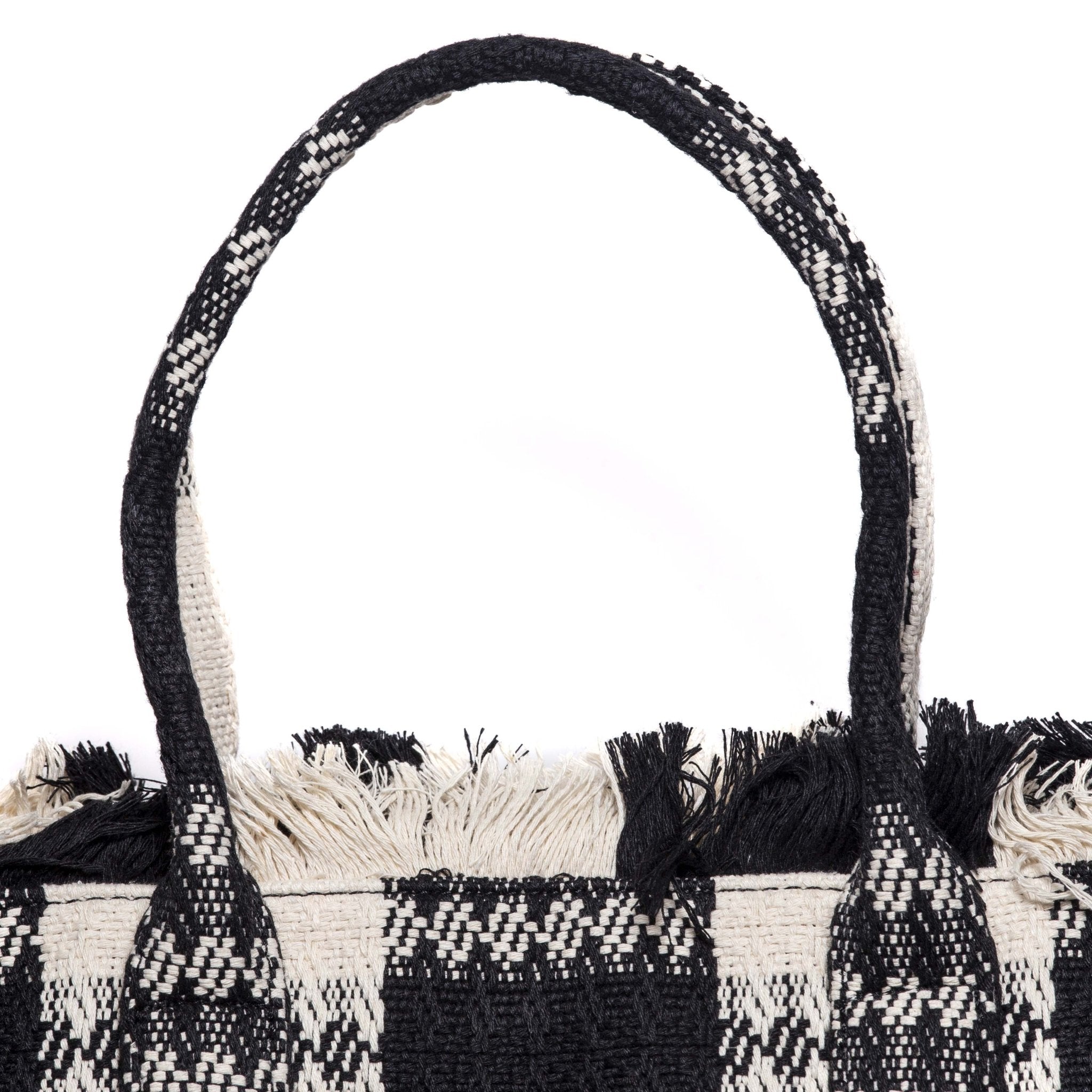 Maxi shopper in tessuto di cotone a scacchi. - TreemmeCreazioni